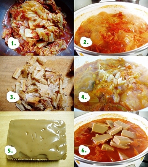 묵은지 도토리묵 찌개