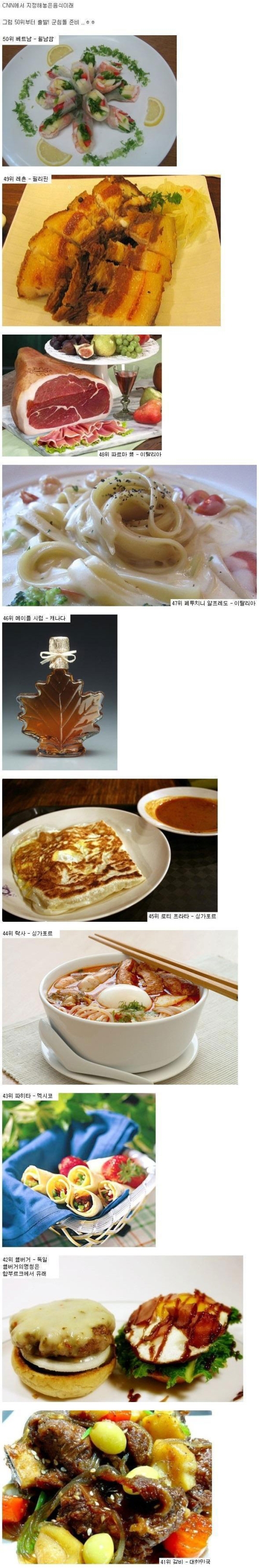 세계 각국의 50대 진미